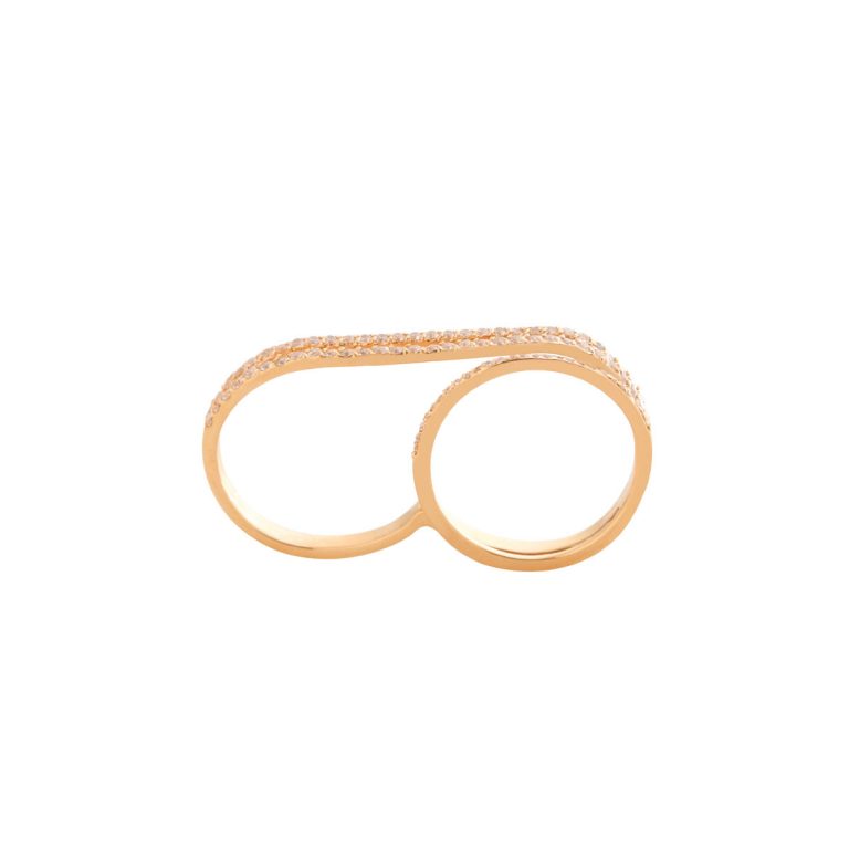 انگشتر طلا دو انگشتی سلین - تصویر 4