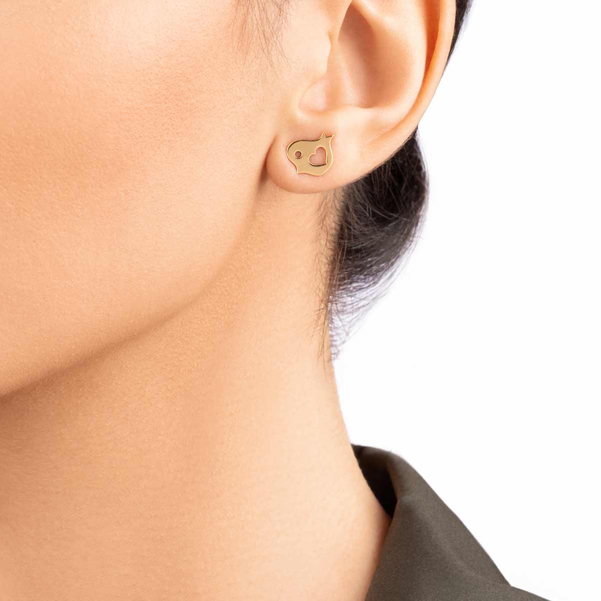 گوشواره طلا گنجشک و قلب