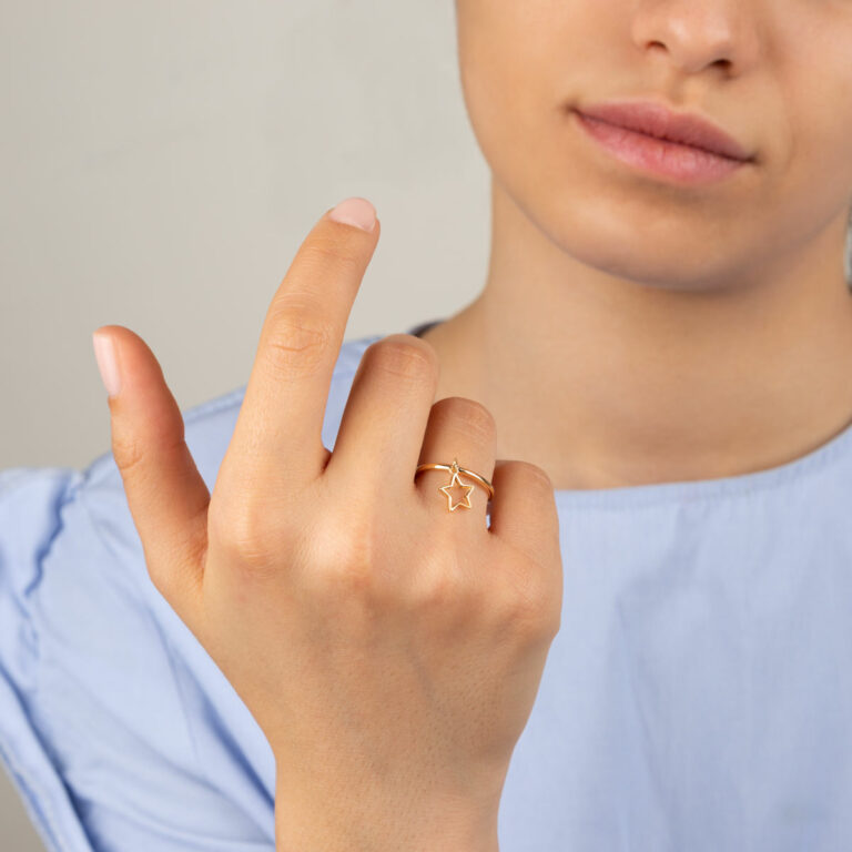 انگشتر طلا ستاره تو خالی