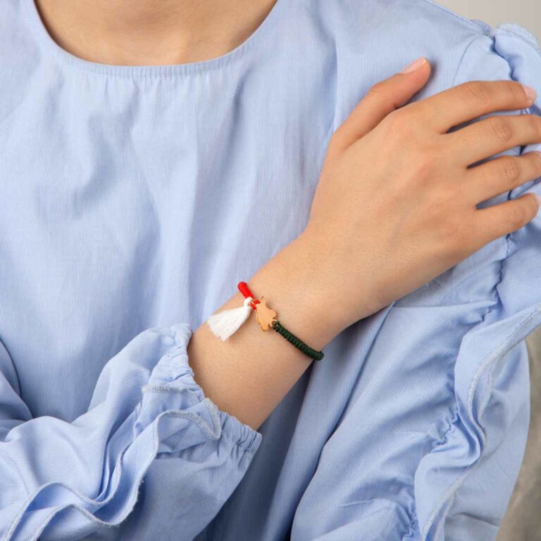 دستبند بافت طلا نقشه ایران کوچک