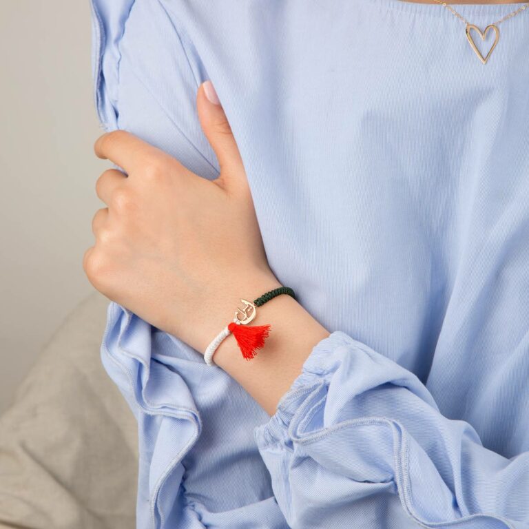 دستبند طلا بافت ایران و منگوله