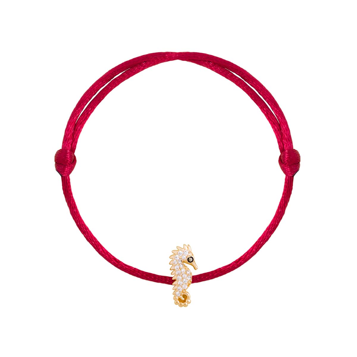 پرسته پابند طلا اسب دریایی نگین دار