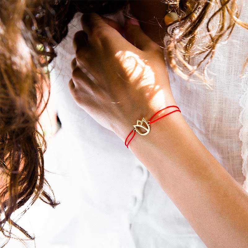 دستبند طلا گل لاله پرسته