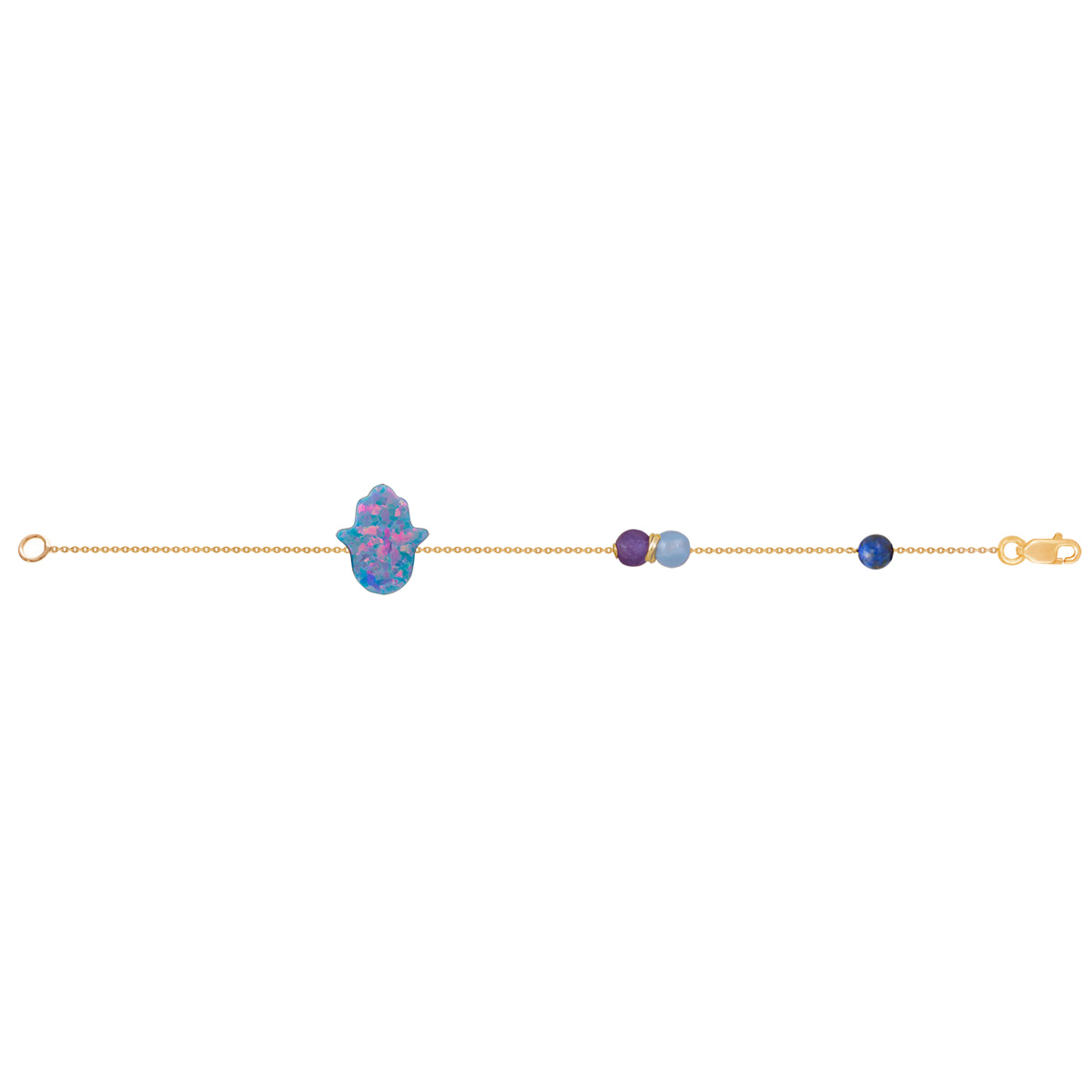 پابند طلا دست آبی Hamsa