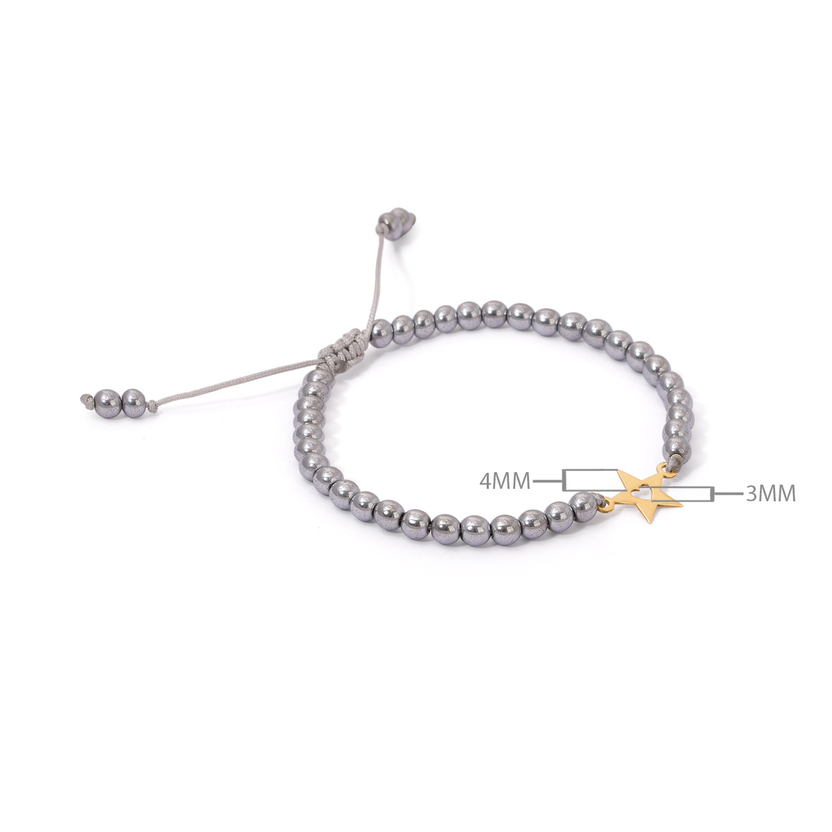 دستبند طلا سنگی ستاره و قلب - تصویر 4