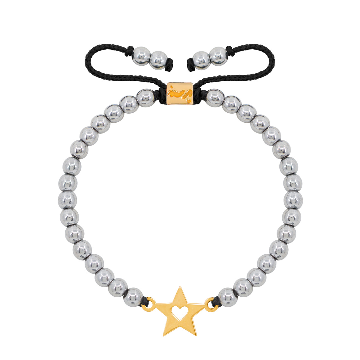 دستبند طلا سنگی ستاره و قلب - تصویر 1