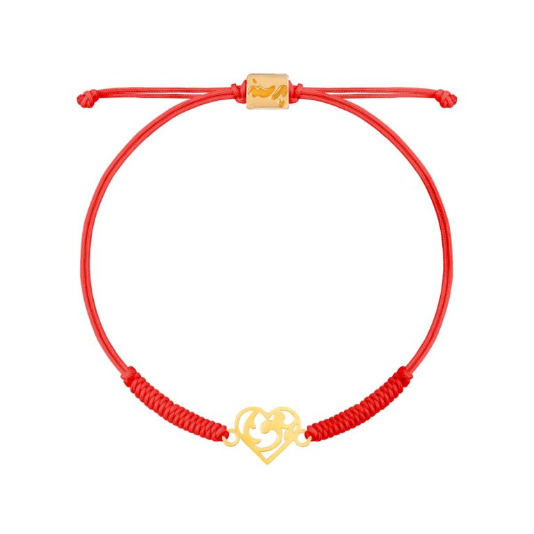 دستبند طلا قلب طرح دار |parasteh