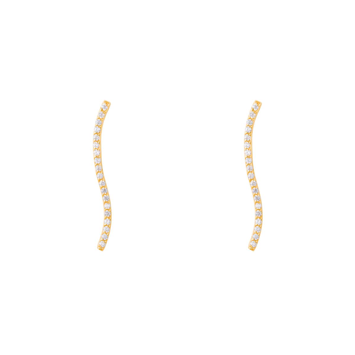 گوشواره طلا منحنی و نگین