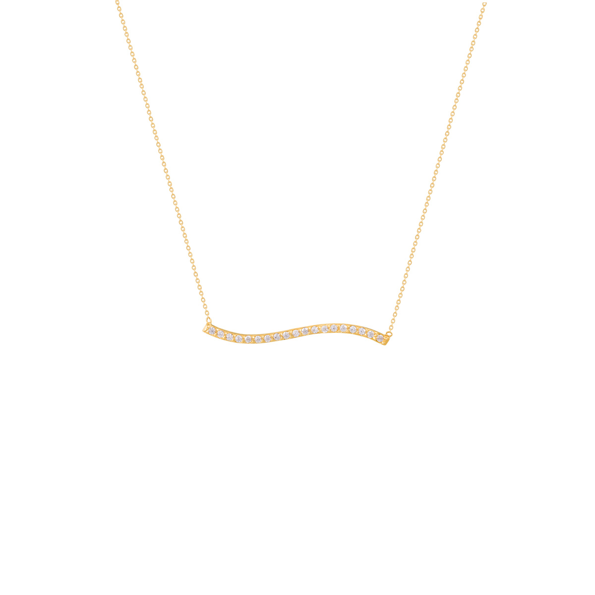 گردنبند طلا منحنی و نگین