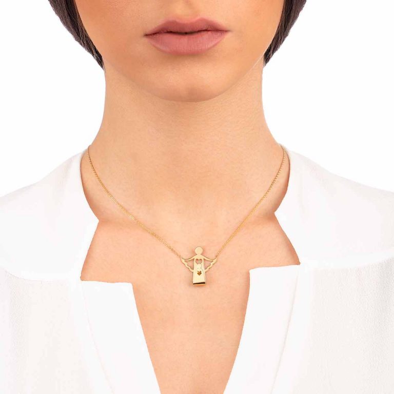 گردنبند طلا فرشته مادر - تصویر 2