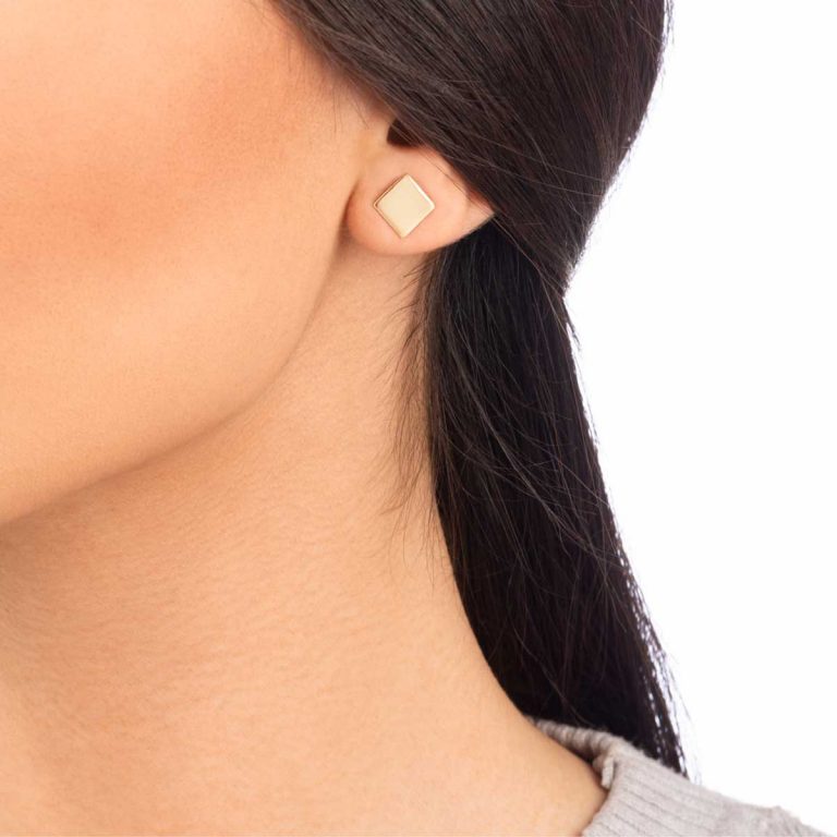 گوشواره طلا مربع بزرگ - تصویر 2