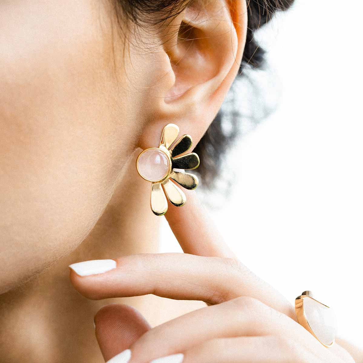 گوشواره طلا لوتوس پرسته