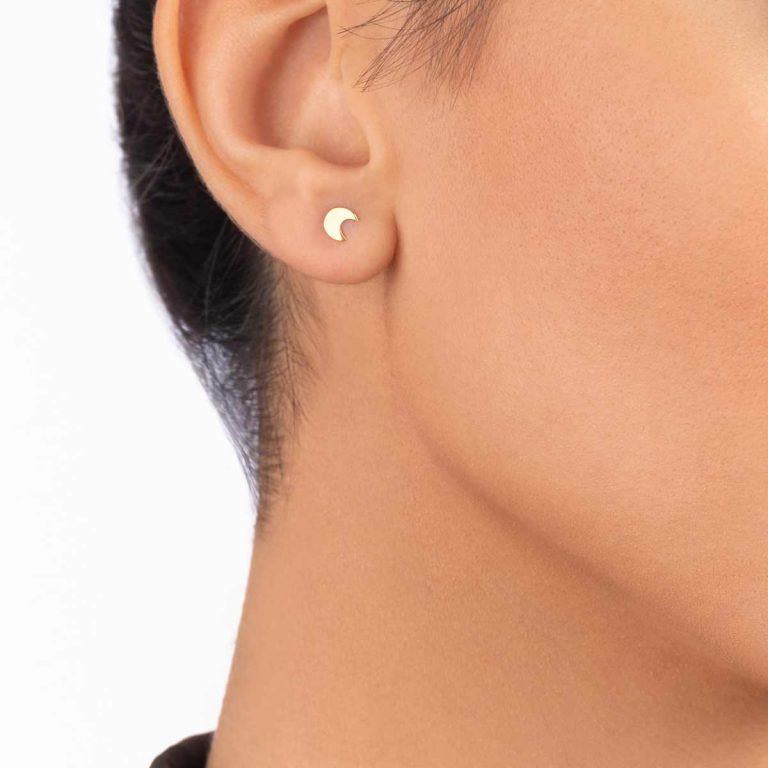 گوشواره طلا ماه و ستاره توخالی