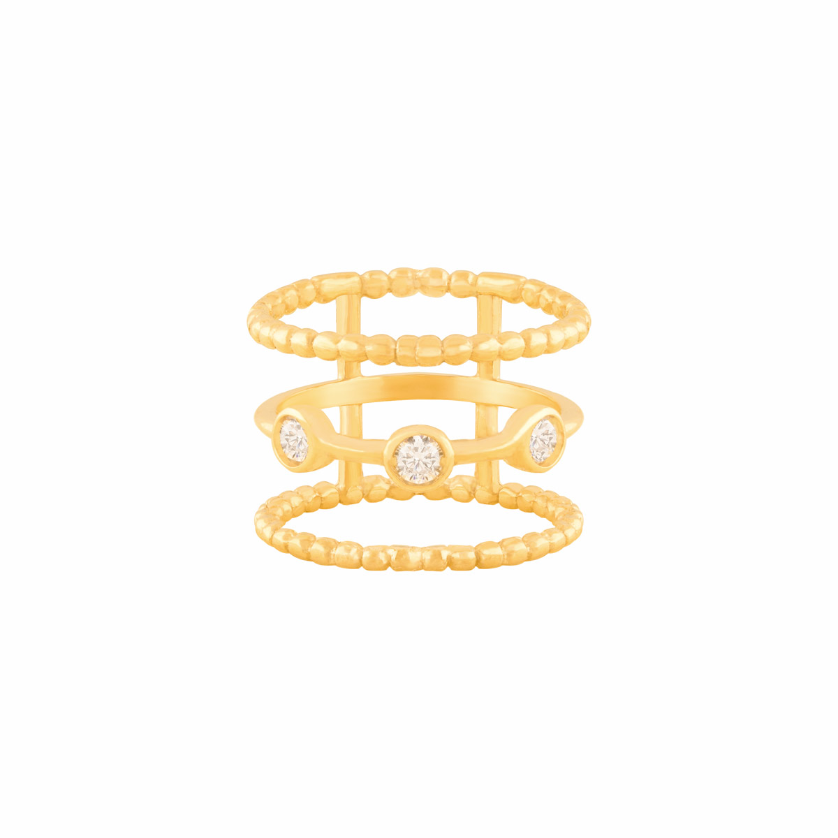 انگشتر طلا سه رینگ توپی لونا