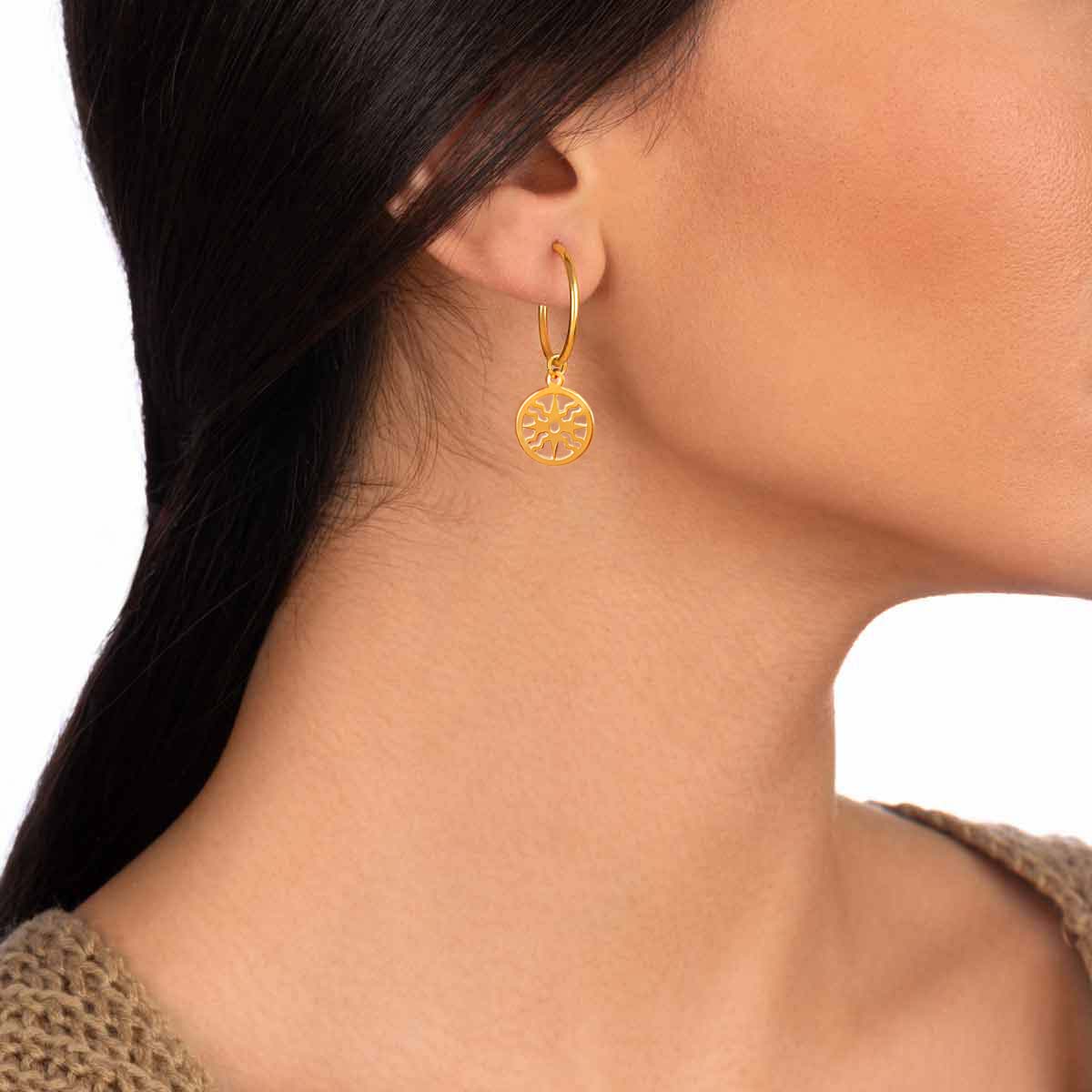 گوشواره طلا حلقه ای خورشید