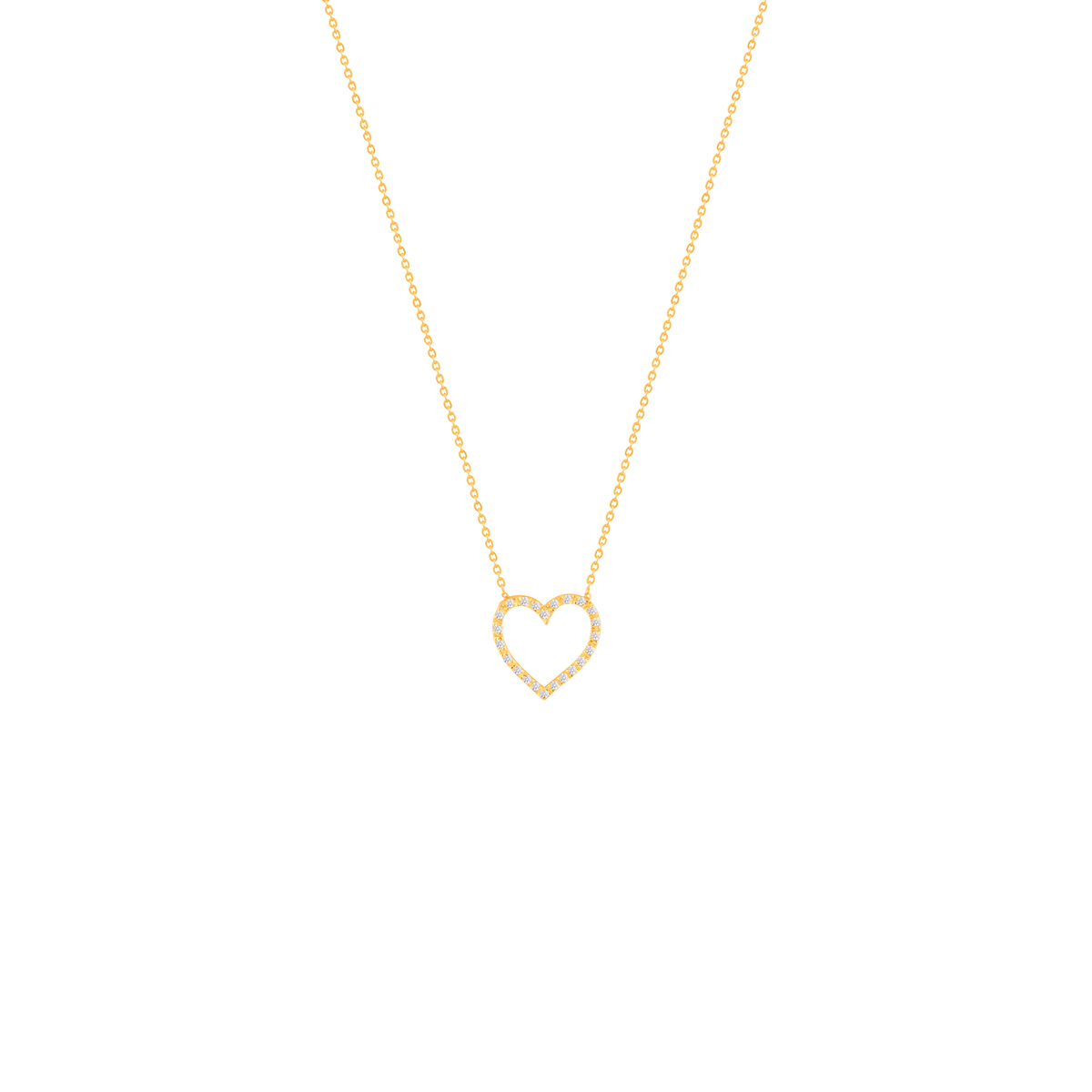 گردنبند طلا قلب نگین دار پرسته