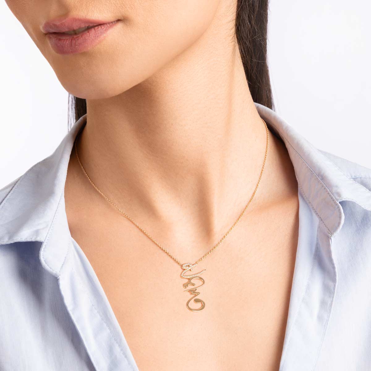 گردنبند طلا عشق نگین دار