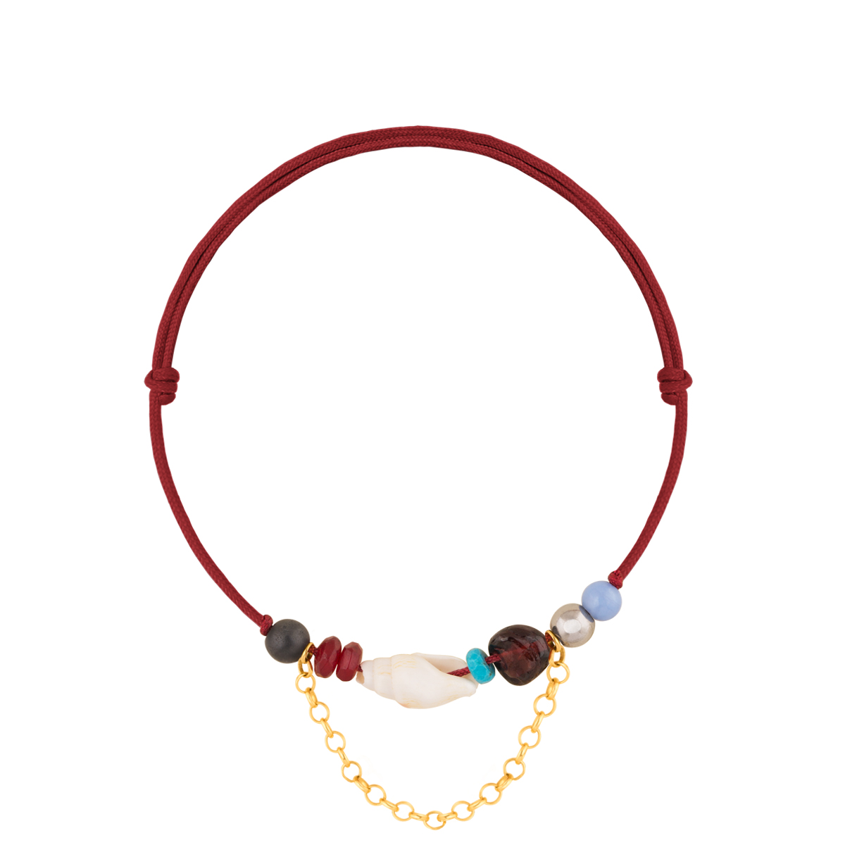 WBB256 دستبند طلا بافت قرمز صدف