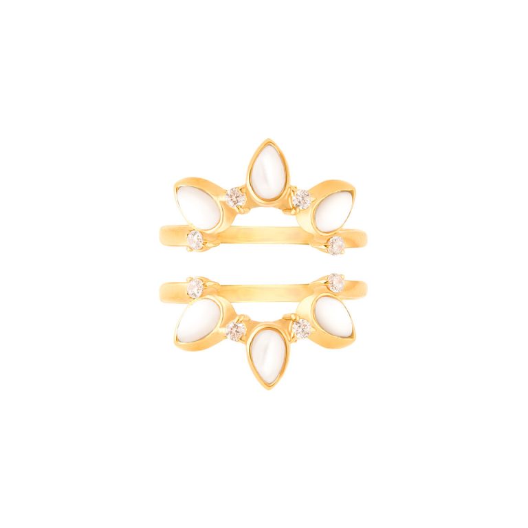 انگشتر طلا مینِلاوا و صدف پرسته