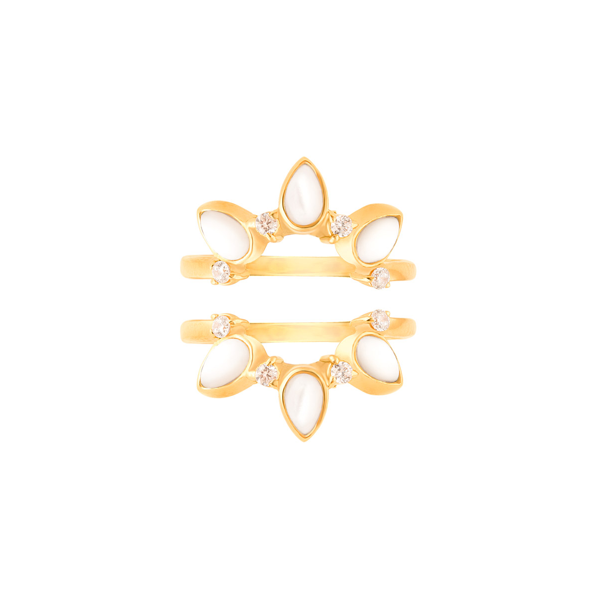 انگشتر طلا مینِلاوا و صدف پرسته