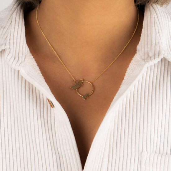 گردنبند طلا حلقه فرشته مادر و فرزند - تصویر 3