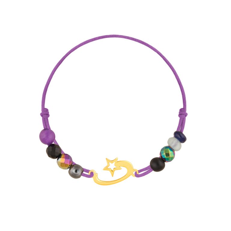 دستبند طلا بافت ستاره دونباله دار