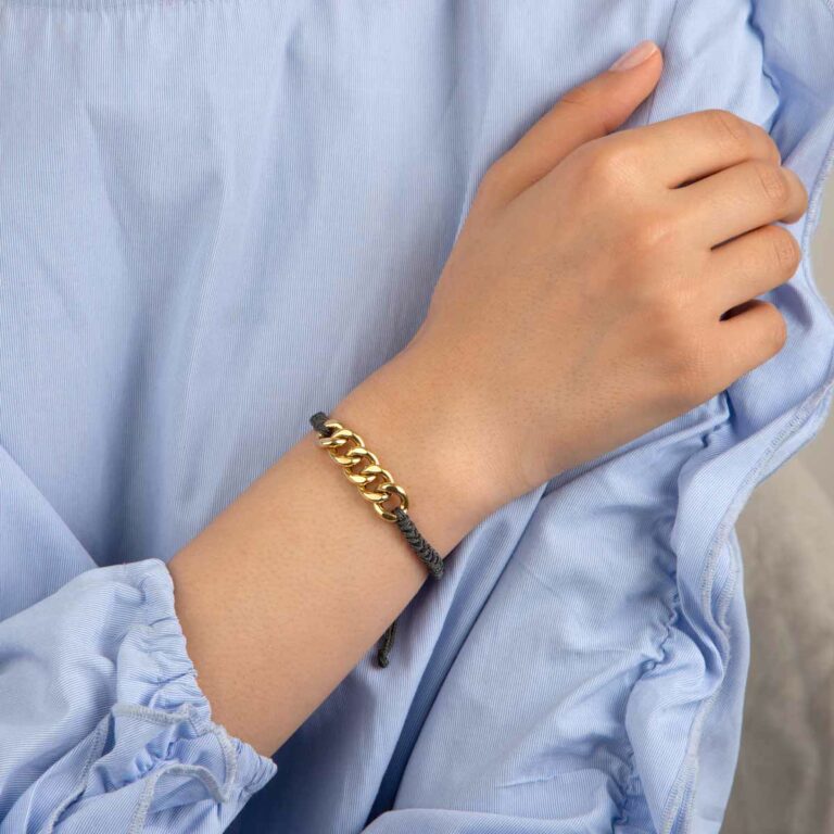 دستبند طلا بافت پنج حلقه کارتیه