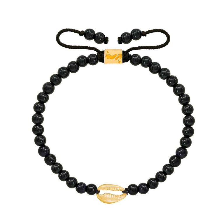 دستبند طلا صدف و اونیکس