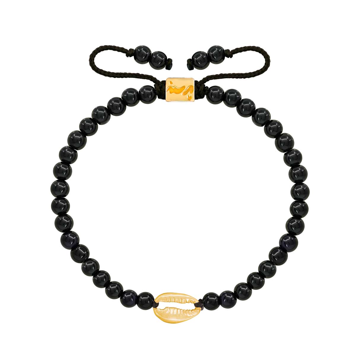 دستبند طلا صدف و اونیکس