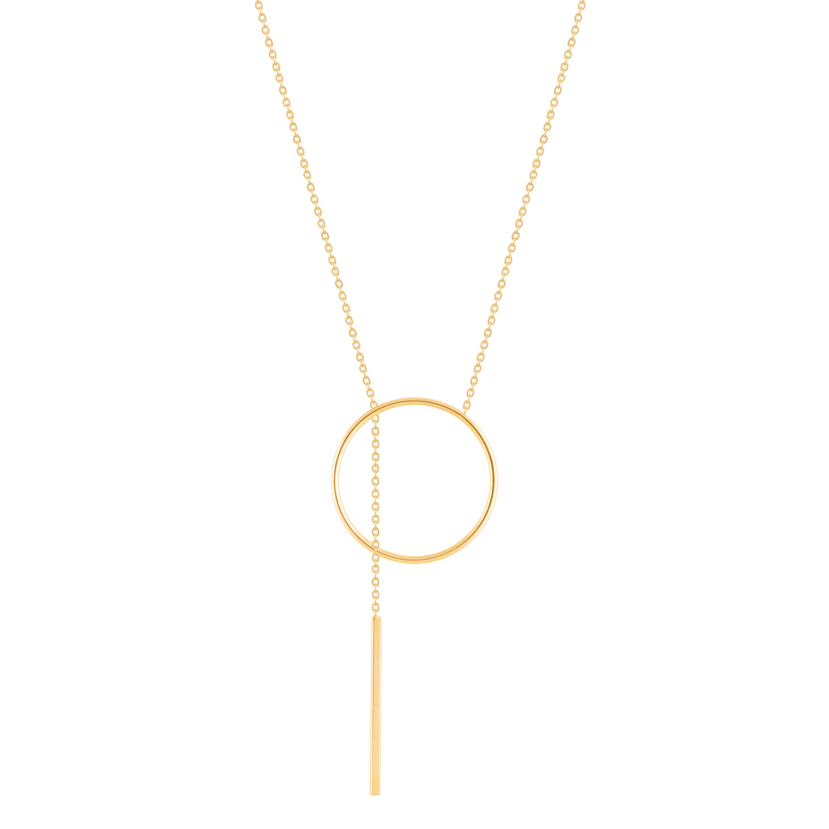 WN295 گردنبند طلا دایره و آویز خط