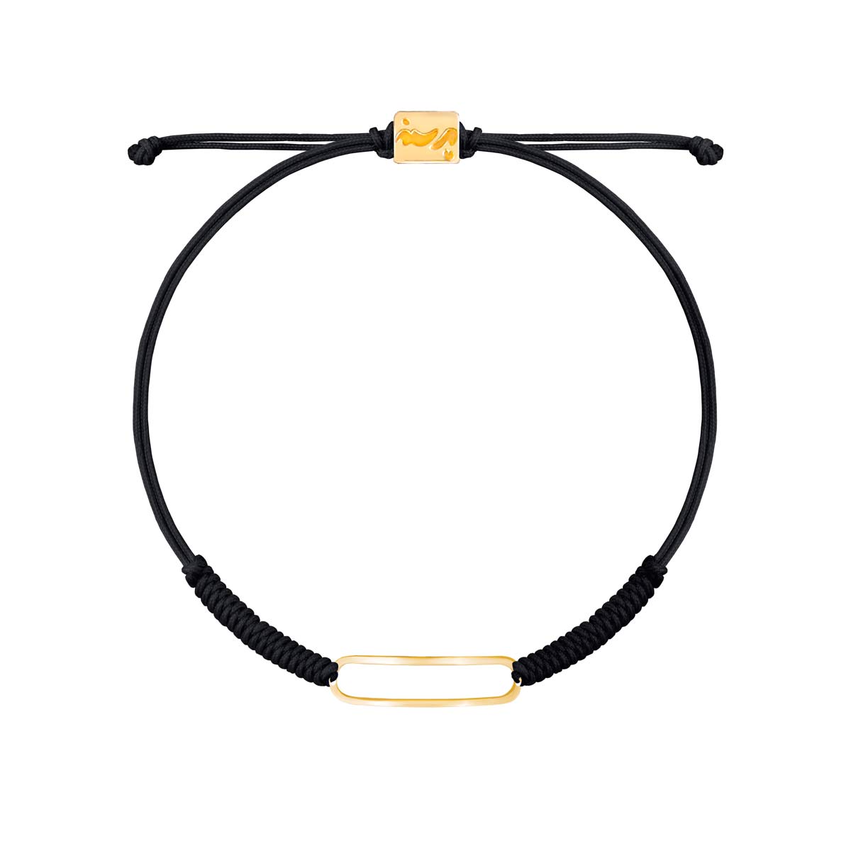 WBB305 دستبند طلا بافت مشکی بیضی تو خالی