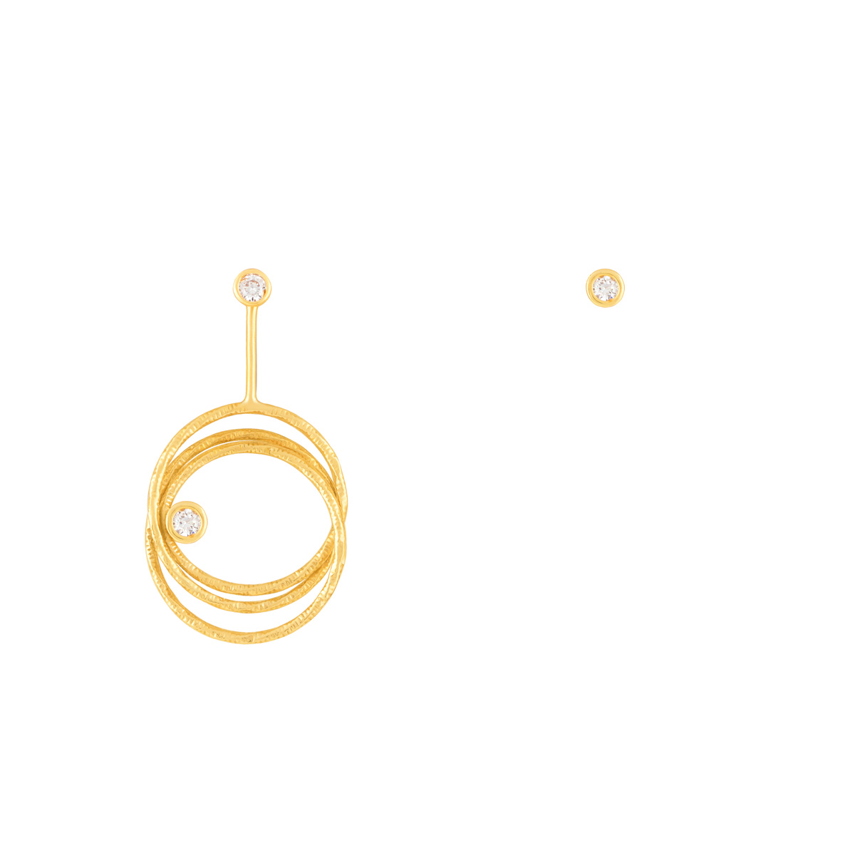 گوشواره طلا سه رینگ لونا