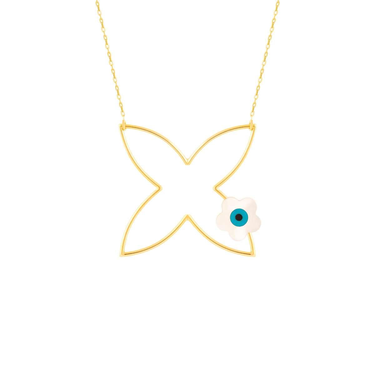 WN335 گردنبند طلا برگ و گل صدف