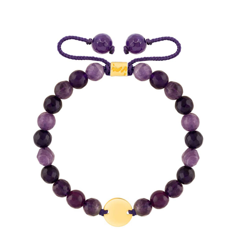 دستبند طلا سنگی دایره حکاکی