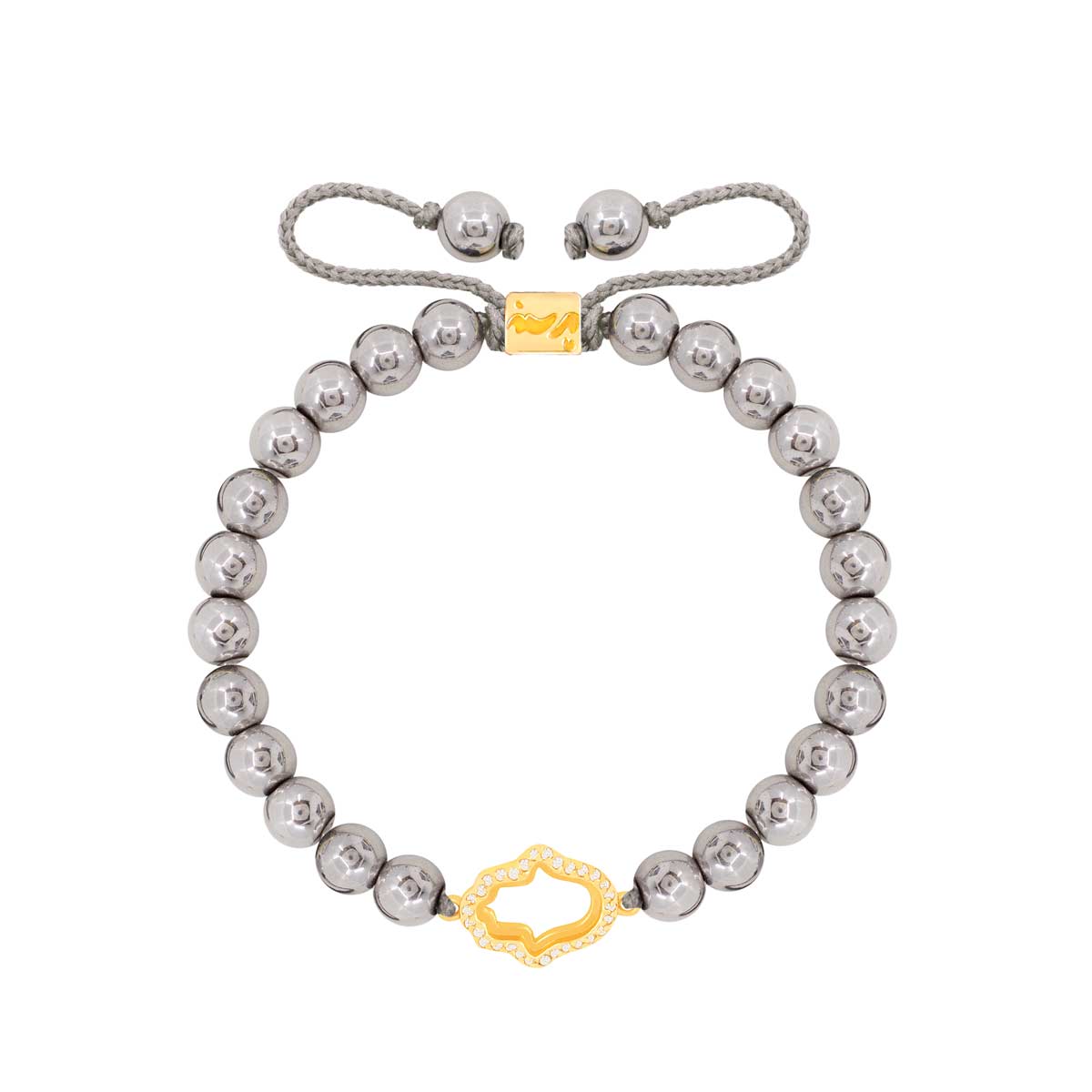 WBB379 دستبند طلا سنگی دست Hamsa نگین دار