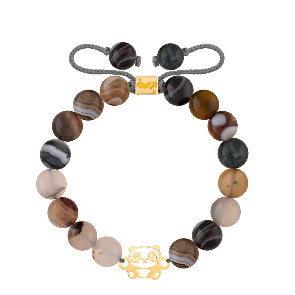 دستبند طلا سنگی پاندا و صدف