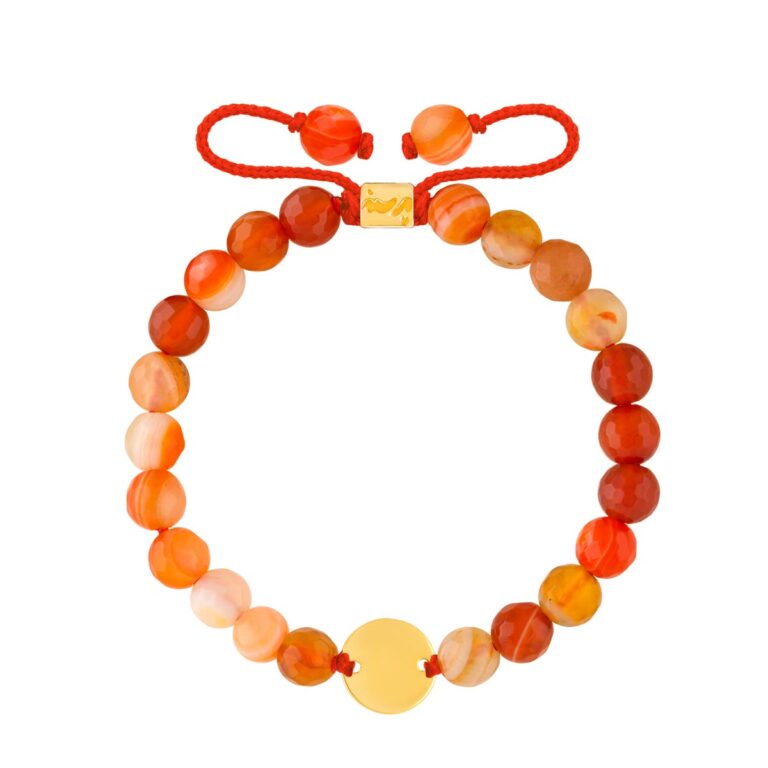 دستبند طلا سنگی دایره حکاکی