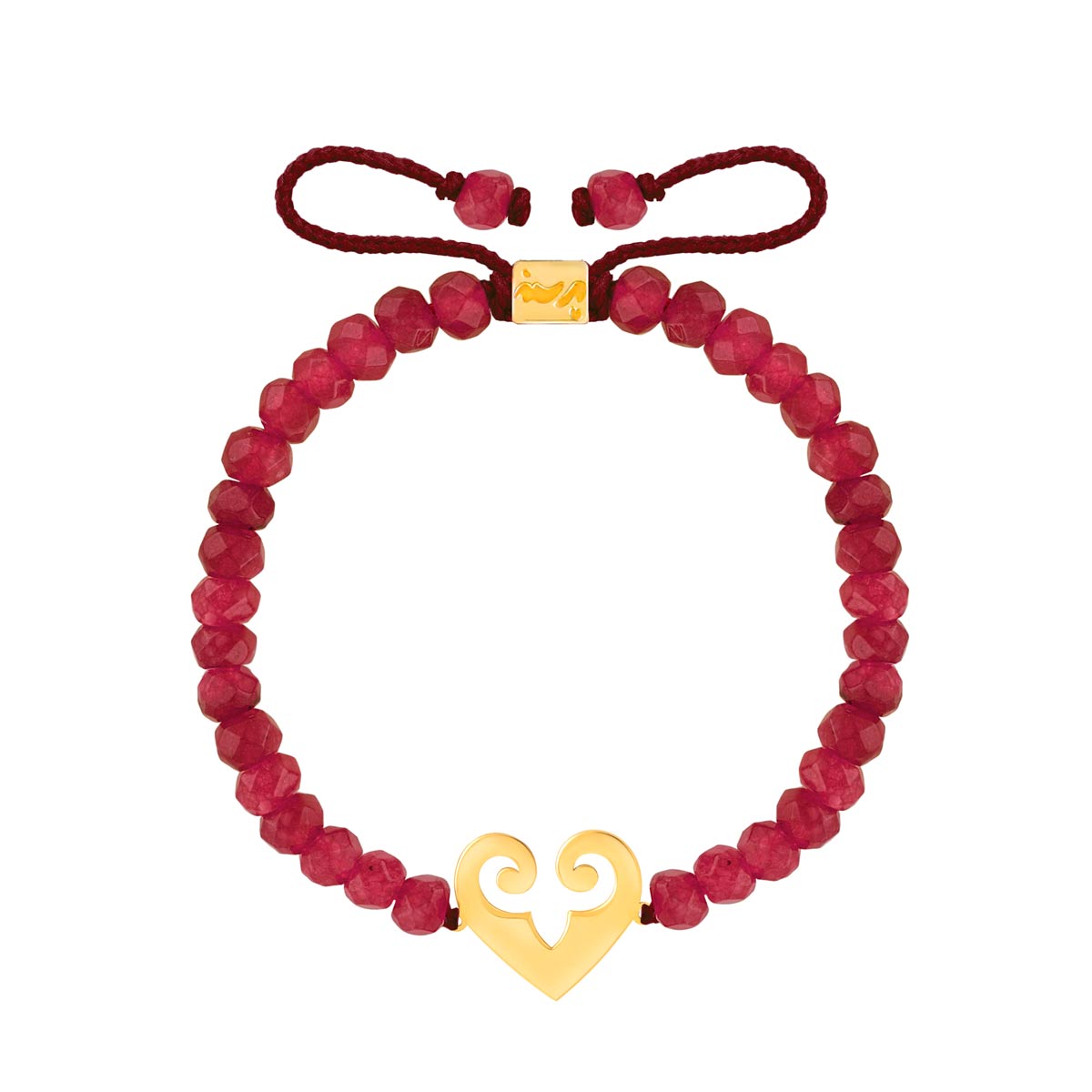 دستبند طلا سنگی قلب اسلیمی