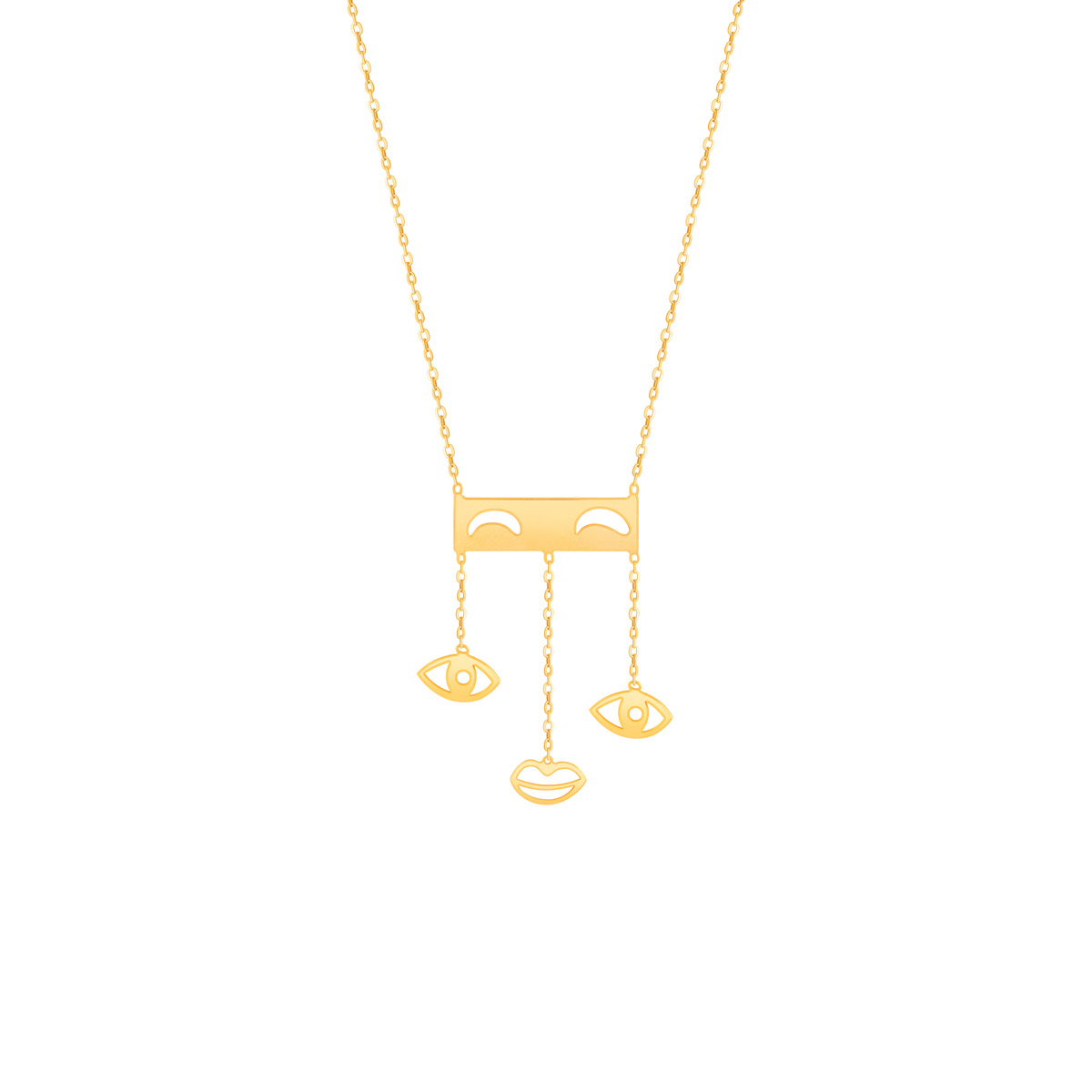 WN355 گردنبند طلا چشم و لب