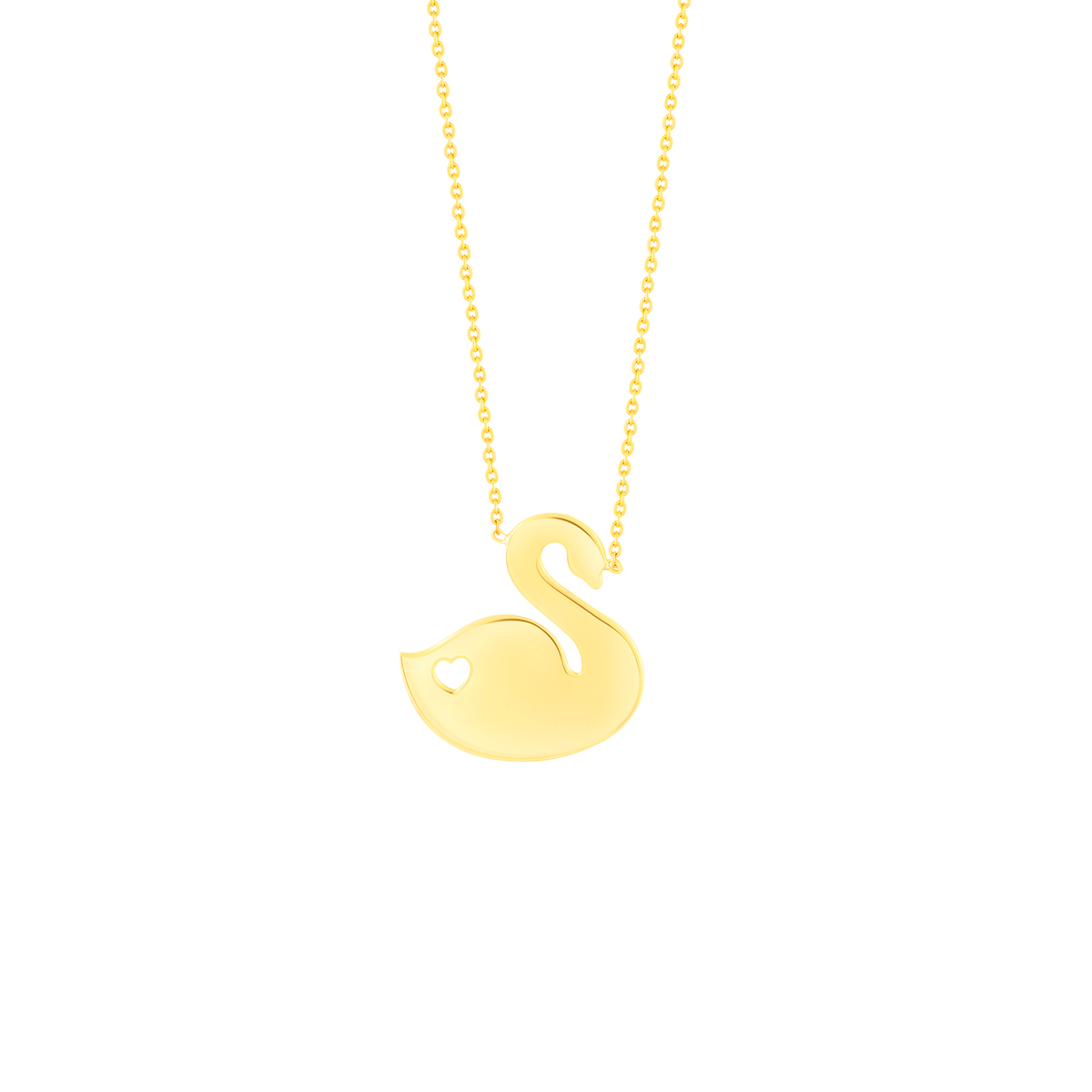 گردنبند طلا قو و قلب