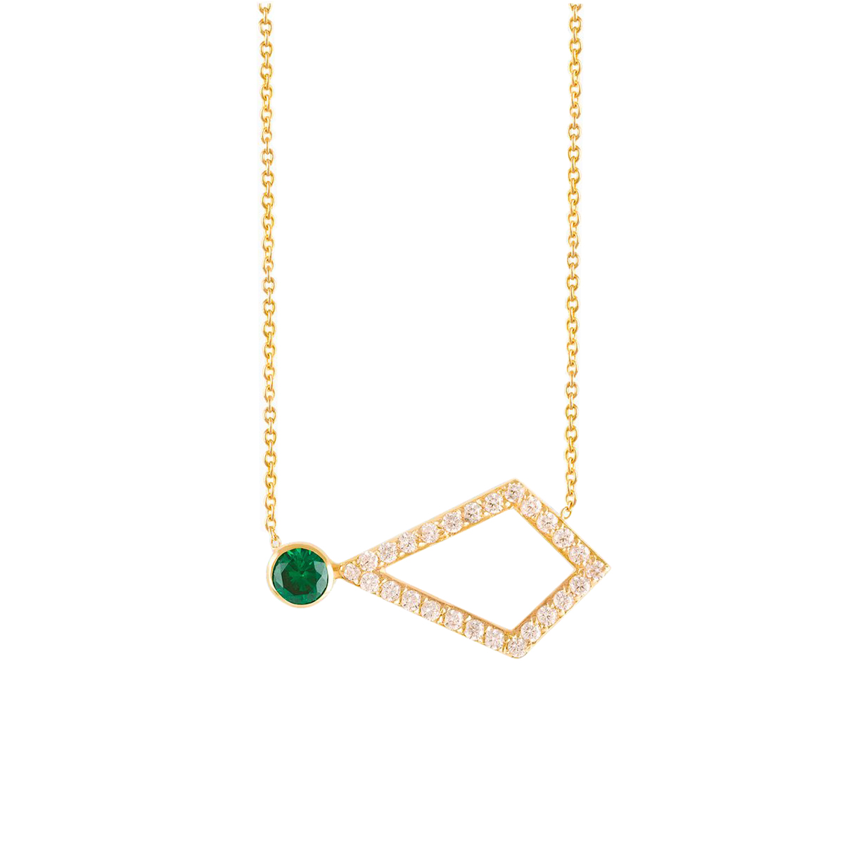 گردنبند طلا لوزی و نگین