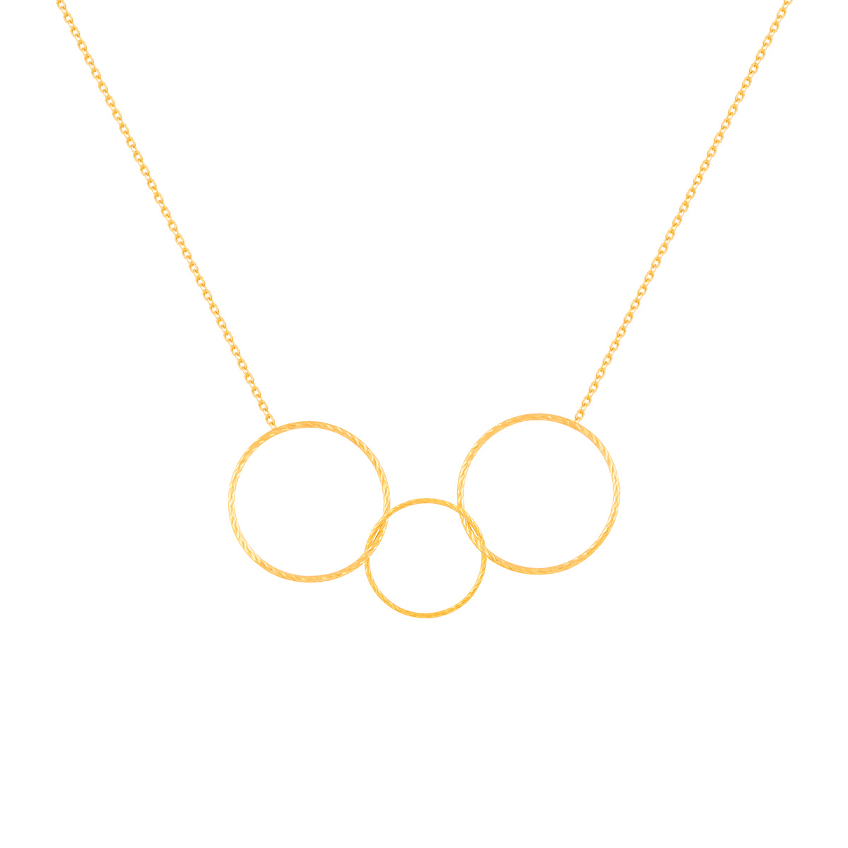 گردنبند طلا سه دایره پیچ