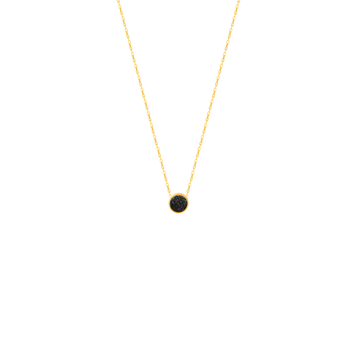 گردنبند طلا کوارتز مشکی کوچک