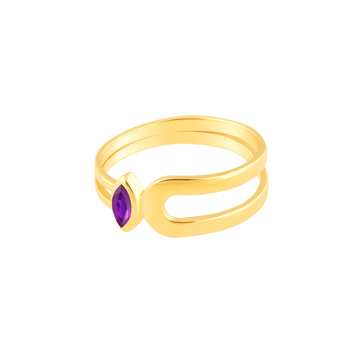 انگشتر طلا دلدار نگین بنفش