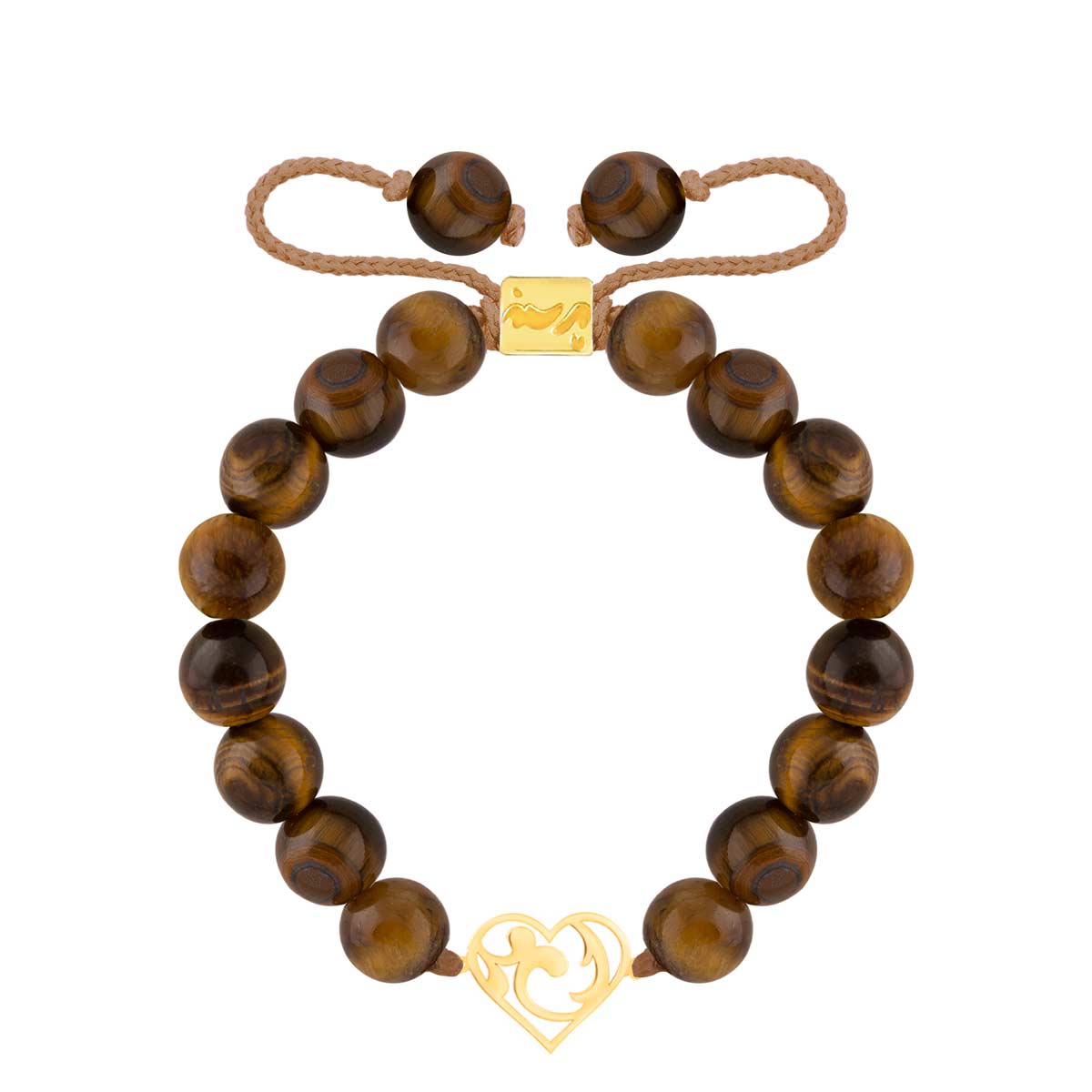 دستبند طلا سنگی قلب اسلیمی