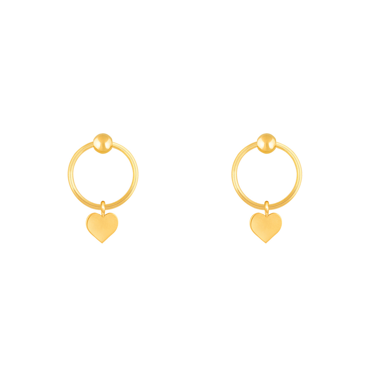 گوشواره طلا قلب و گوی