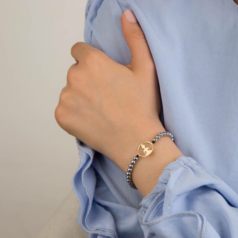 دستبند طلا سنگی یوگا و دایره