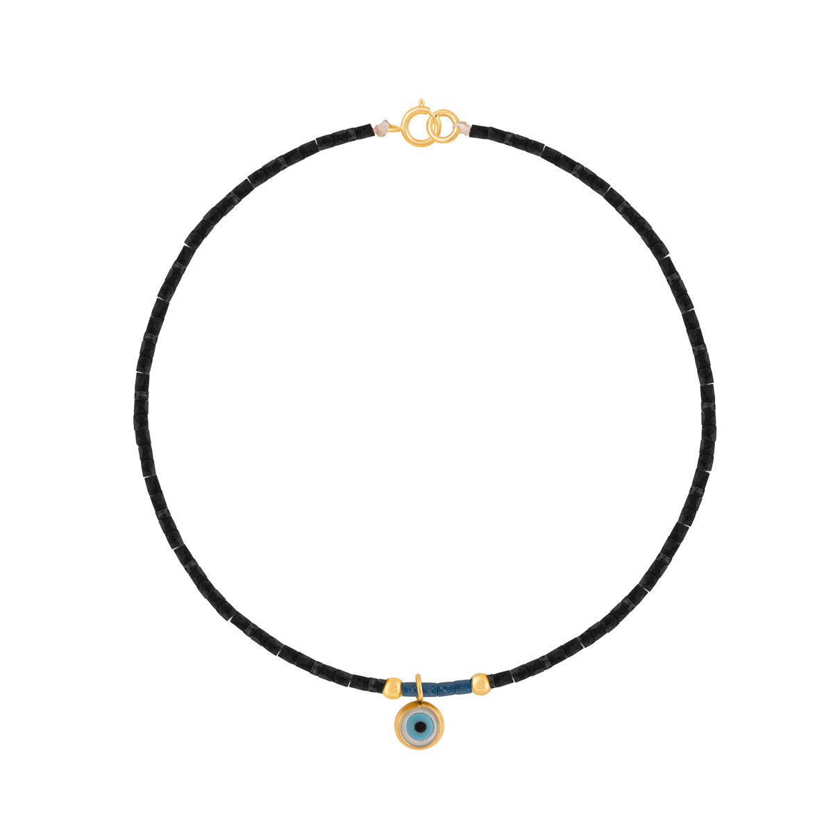دستبند طلا سنگی مشکی چشم و گوی
