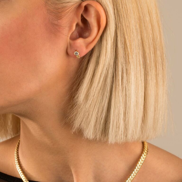 گوشواره طلا لونا و سه گوی