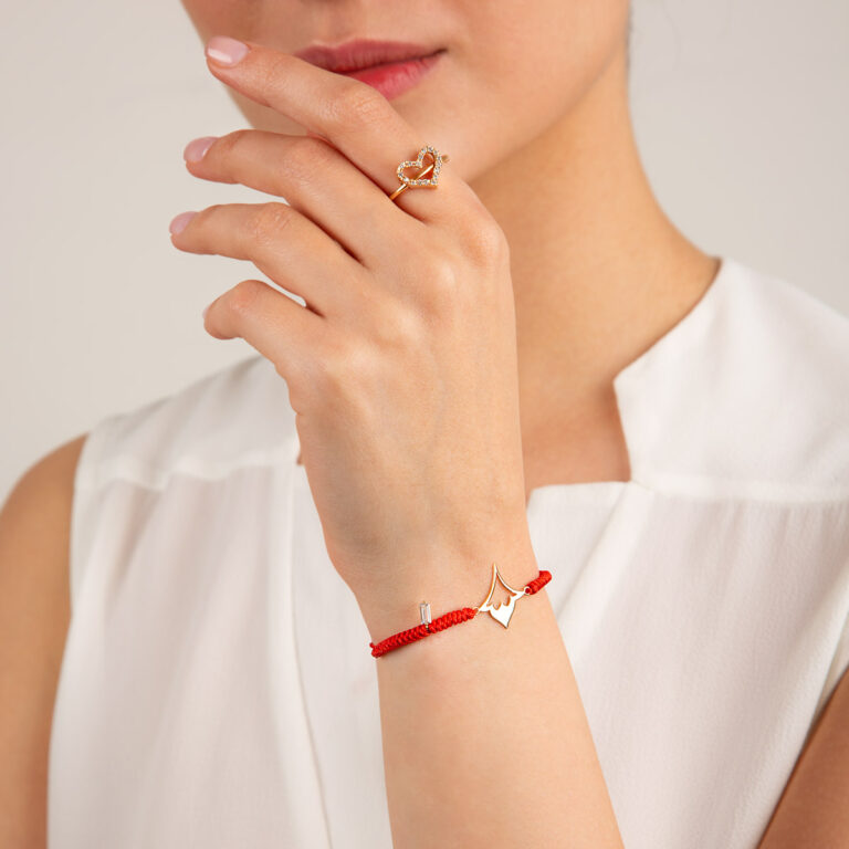 دستبند طلا بافت اسلیمی برگ